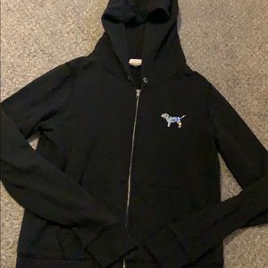 PINK hooded zip up with pockets